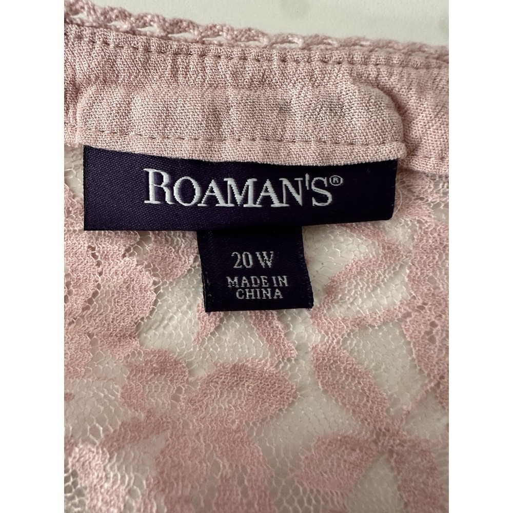 Roaman's Pink Ruffled Buttoned Blouse - Picture 3 of 6